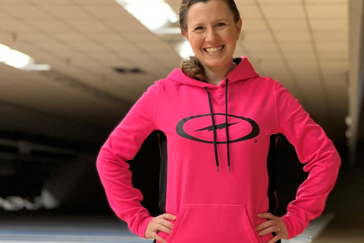 Missy Parkin sponsor Storm Bowling gave her pink jacket